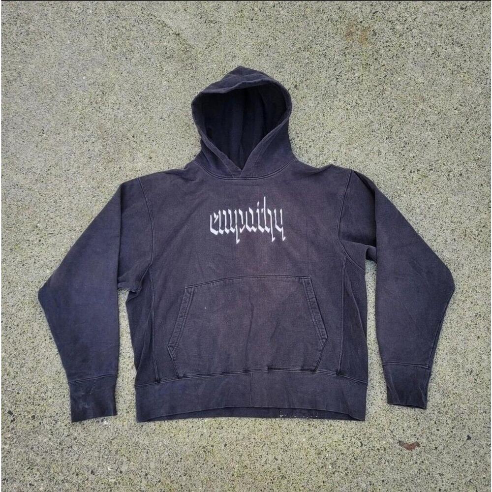 Y2k Resort Corps Empathy Barbed Wire Patch Heavyweight Hoodie Sweatshirt Med